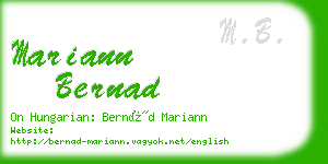 mariann bernad business card